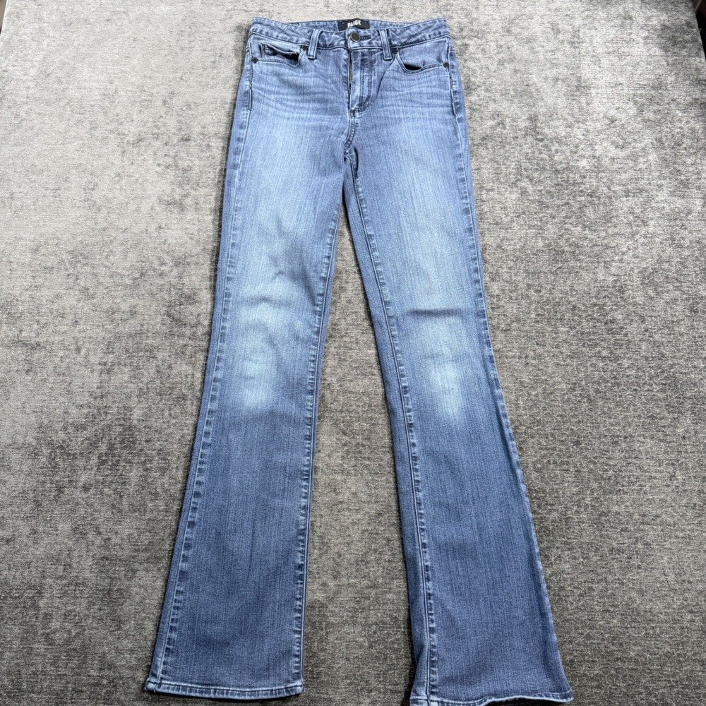 PAIGE High Rise Manhattan Bootcut Jeans Blue Stretch Denim Size 26